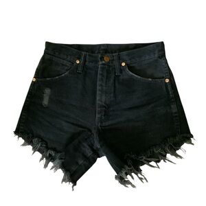 Wrangler Denim High Rise Cut Off Shorts Women’s Size 27 Festival Western Boho